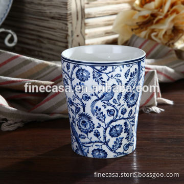 Elegant Fine New Bone China Blue Ceramic Pen Holder of Blue Dream Made in China